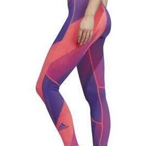 Adidas Women's Vibrant Purple and Pink Leggings